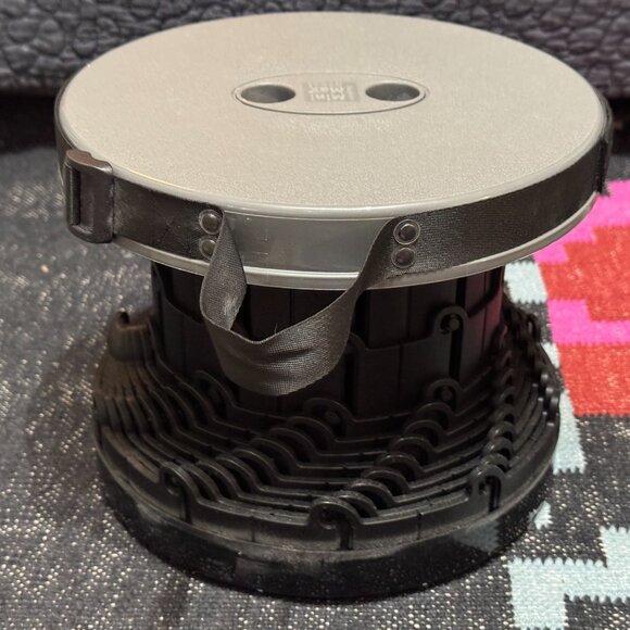 Mini Max Portable Collapsible Telescoping Stool with Handle, Grey/Black - Picture 8 of 16